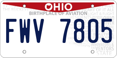OH license plate FWV7805