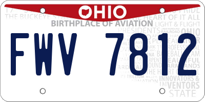 OH license plate FWV7812