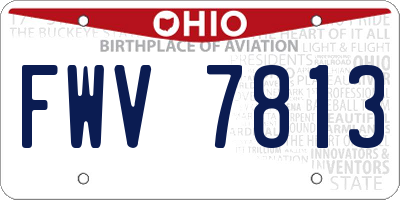OH license plate FWV7813