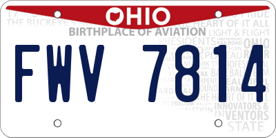 OH license plate FWV7814