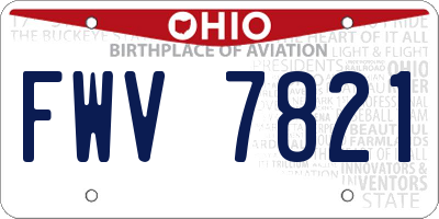 OH license plate FWV7821