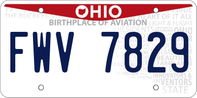 OH license plate FWV7829