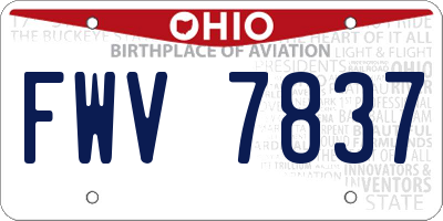 OH license plate FWV7837