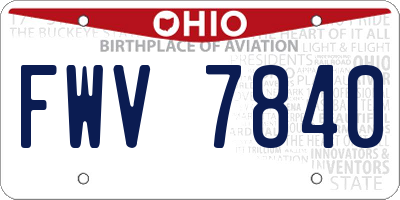 OH license plate FWV7840