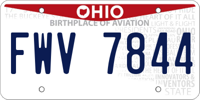 OH license plate FWV7844