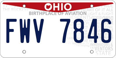 OH license plate FWV7846