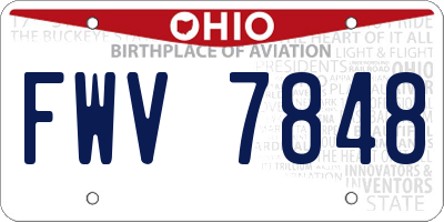 OH license plate FWV7848
