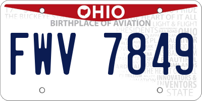 OH license plate FWV7849