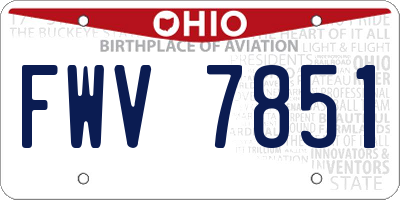 OH license plate FWV7851