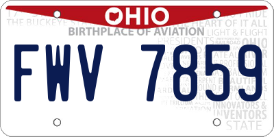 OH license plate FWV7859