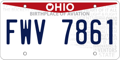 OH license plate FWV7861