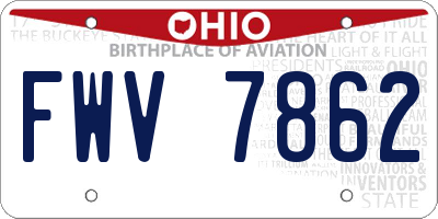 OH license plate FWV7862