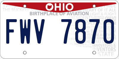 OH license plate FWV7870