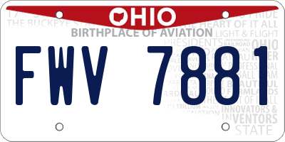 OH license plate FWV7881