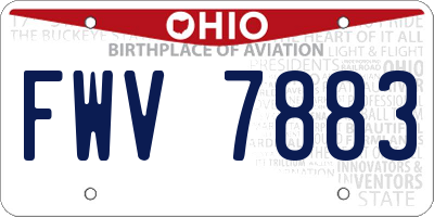 OH license plate FWV7883