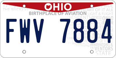 OH license plate FWV7884