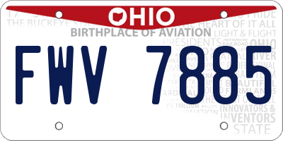 OH license plate FWV7885