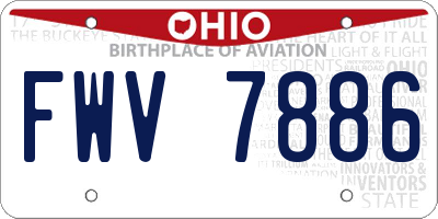 OH license plate FWV7886