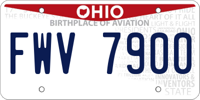 OH license plate FWV7900