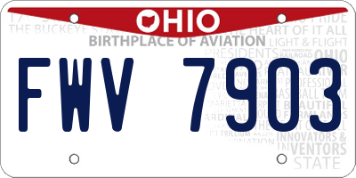 OH license plate FWV7903