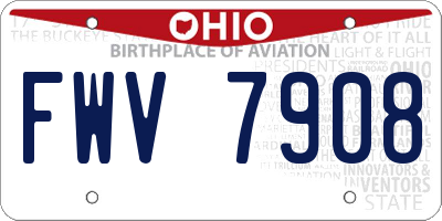 OH license plate FWV7908