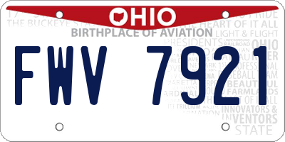 OH license plate FWV7921