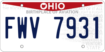 OH license plate FWV7931