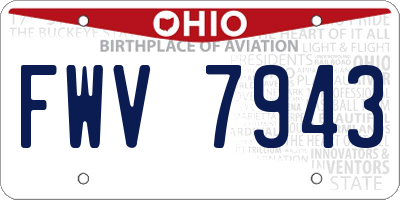 OH license plate FWV7943