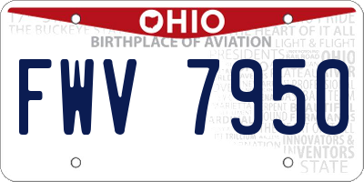 OH license plate FWV7950