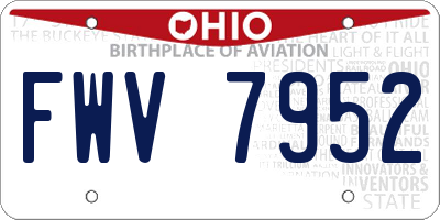 OH license plate FWV7952