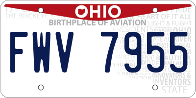 OH license plate FWV7955