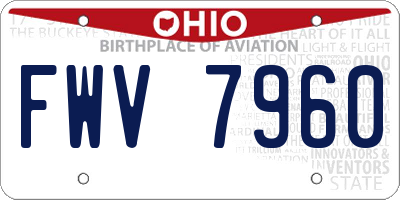 OH license plate FWV7960
