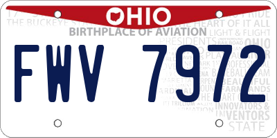 OH license plate FWV7972