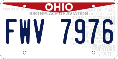 OH license plate FWV7976