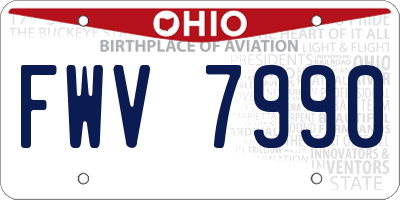 OH license plate FWV7990