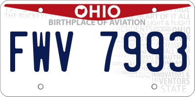 OH license plate FWV7993