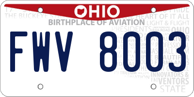 OH license plate FWV8003