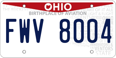 OH license plate FWV8004