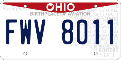 OH license plate FWV8011