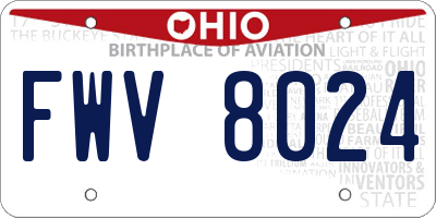 OH license plate FWV8024