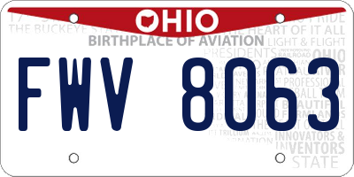 OH license plate FWV8063