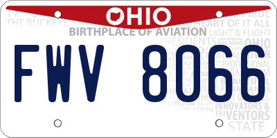 OH license plate FWV8066