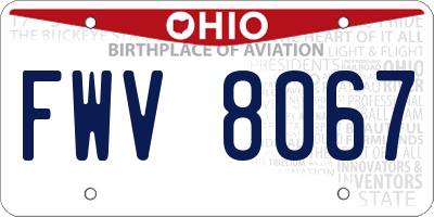 OH license plate FWV8067