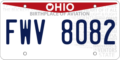 OH license plate FWV8082