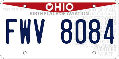 OH license plate FWV8084