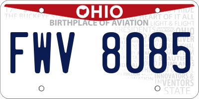 OH license plate FWV8085
