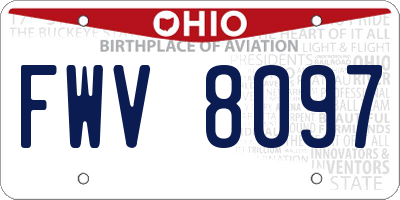 OH license plate FWV8097