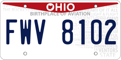 OH license plate FWV8102