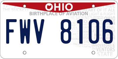 OH license plate FWV8106