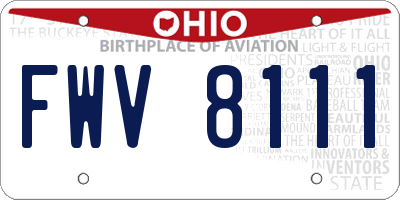 OH license plate FWV8111